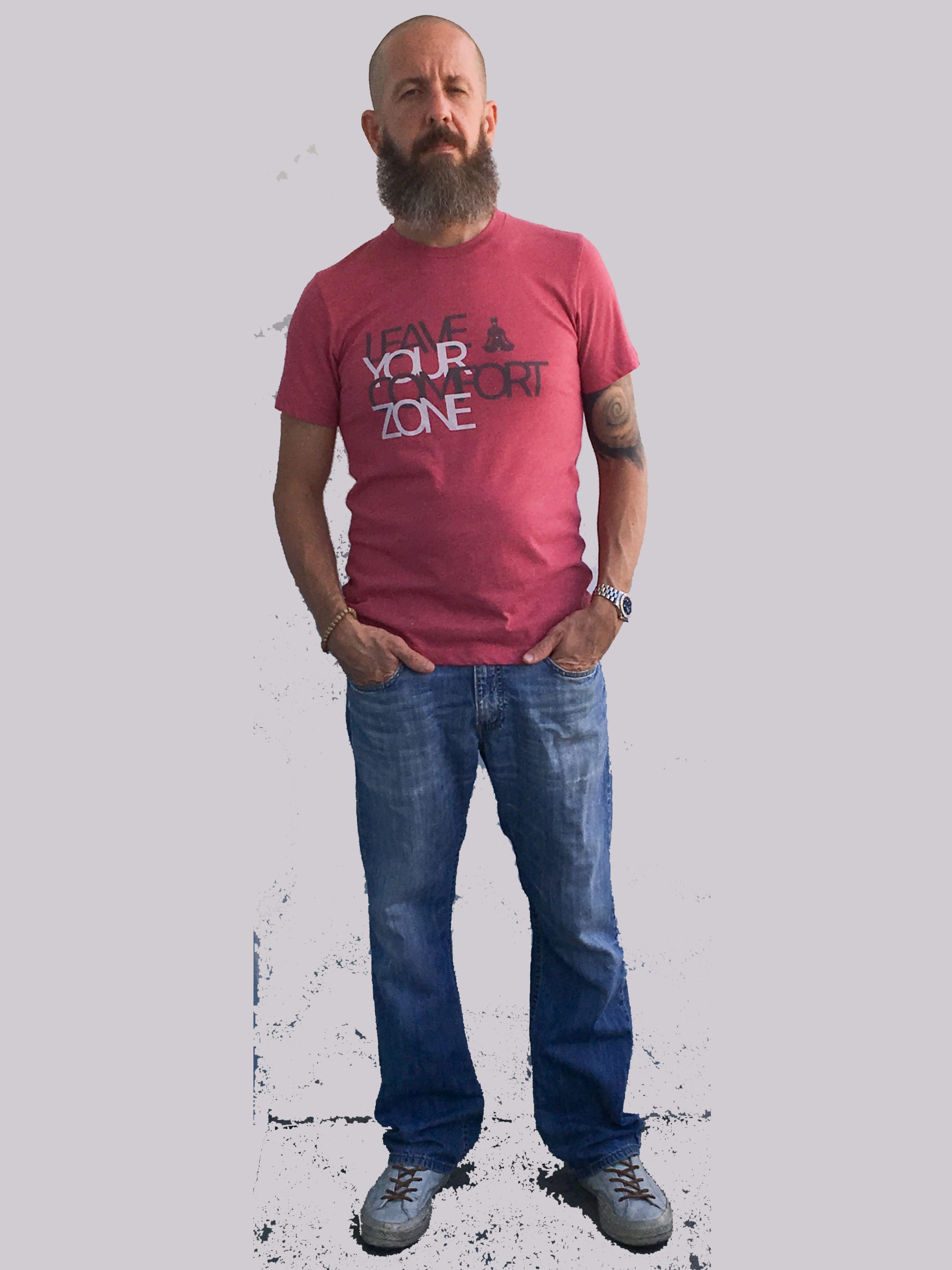 leave-your-comfort-zone--mixed-on-pink-t-shirt-a-bearded-yogi-in-loving-memory-of-james-connelly-part-XII